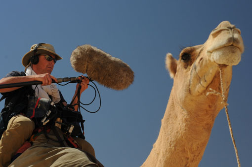 Filming from above in the desert